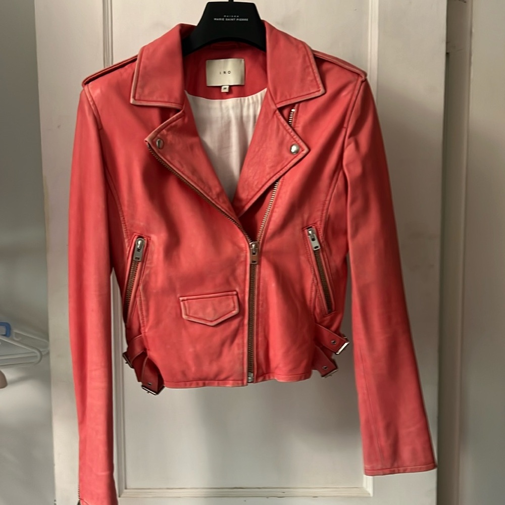 IRO Ashville lamb leather jacket sz 38